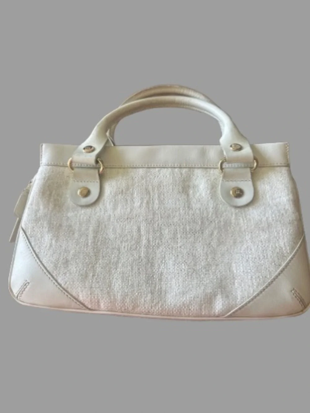 kate spade Ivory Woven & Leather Satchel